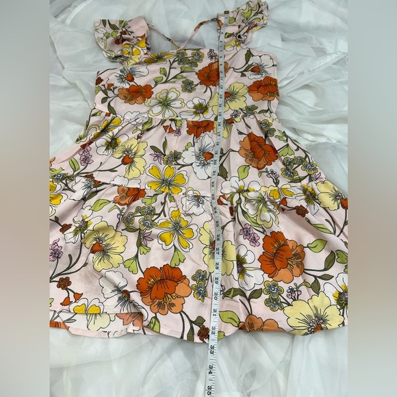 BOG Collective Lottie & Holly Floral Mini Dress Blush Pink Rust Fit N Flare Med‎ - Picture 9 of 12